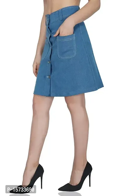 FABTALK Women's Above Knee Denim Skirts - (FT_301-012)-thumb3