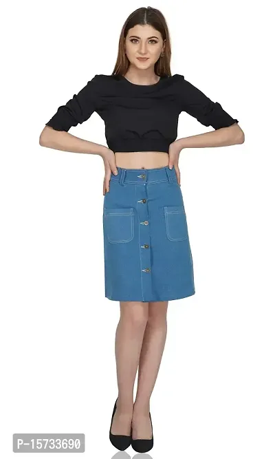 FABTALK Women's Above Knee Denim Skirts - (FT_301-012)-thumb5