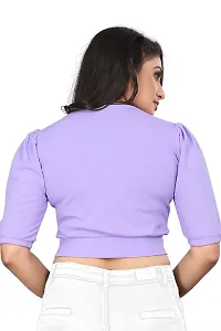 Elegant Purple Polyester Solid Top For Women-thumb1