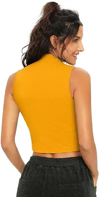 Elegant Yellow Polyester Striped Top For Women-thumb1