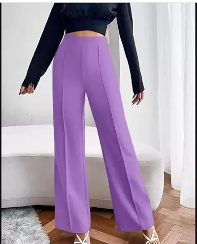 Elegant Solid Trousers For Women