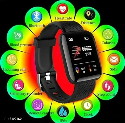 ID116 Plus Smart Band Fitness Tracker Smartwatch  (Black Strap, Free Size)