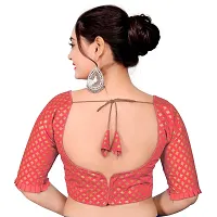 Womens Wine Jacquard Readymade Saree Blouse-thumb3