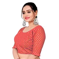 Womens Wine Jacquard Readymade Saree Blouse-thumb1