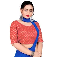 Womens Wine Jacquard Readymade Saree Blouse-thumb2