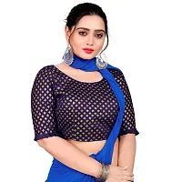 Womens Wine Jacquard Readymade Saree Blouse-thumb2