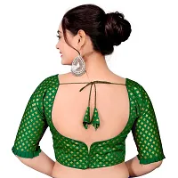 Womens Wine Jacquard Readymade Saree Blouse-thumb1