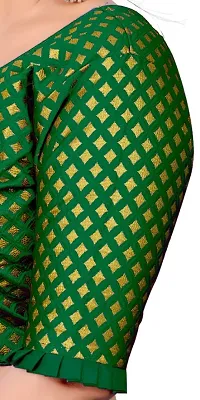 Womens Wine Jacquard Readymade Saree Blouse-thumb2