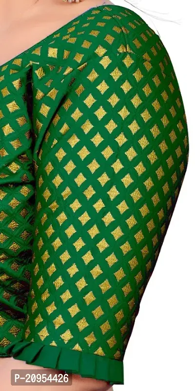 Womens Wine Jacquard Readymade Saree Blouse-thumb3