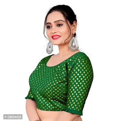 Womens Wine Jacquard Readymade Saree Blouse-thumb4