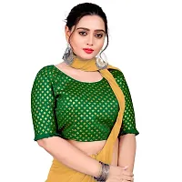 Womens Wine Jacquard Readymade Saree Blouse-thumb4