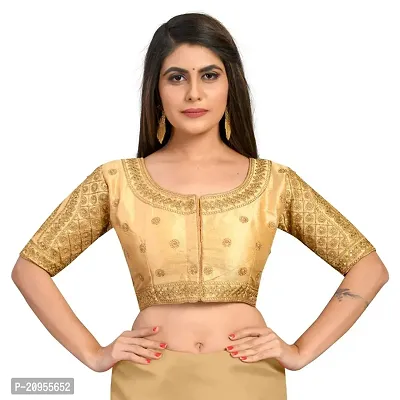 Womens Banglori Silk Embroidery Coding  Work Readymade Saree Blouse-thumb0