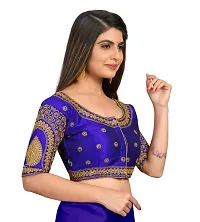 Womens Banglori Silk Embroidery Coding  Work Readymade Saree Blouse-thumb2