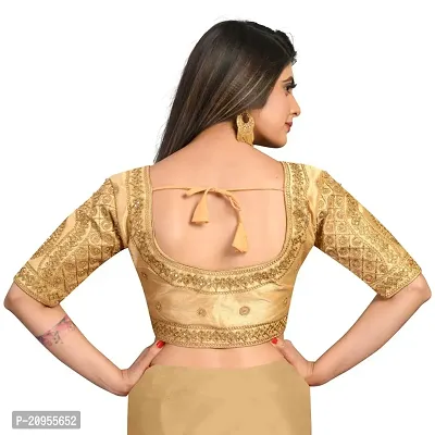 Womens Banglori Silk Embroidery Coding  Work Readymade Saree Blouse-thumb2