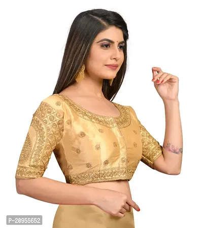 Womens Banglori Silk Embroidery Coding  Work Readymade Saree Blouse-thumb3