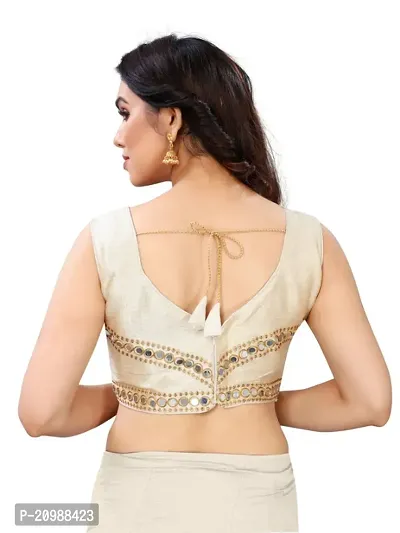 Pure Banglori Silk embroidery with Mirror work Readymade Blouse-thumb2