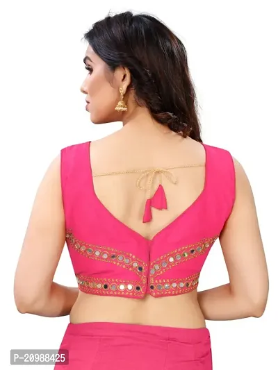 Pure Banglori Silk embroidery with Mirror work Readymade Blouse-thumb3