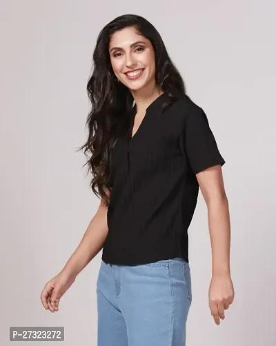 Fancy Cotton Blend Solid Top For Women