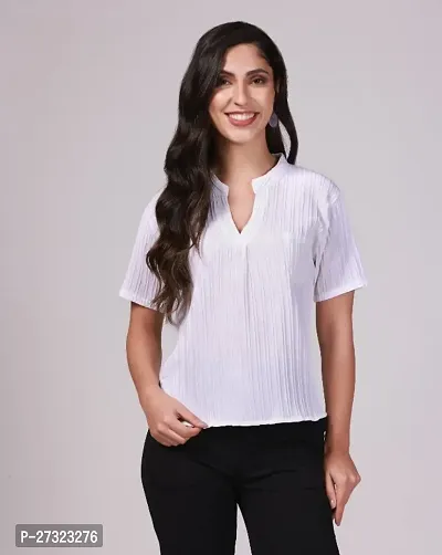 Fancy Cotton Blend Solid Top For Women