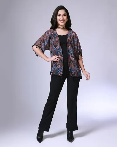 Classic Georgette Printed Shrug For Women