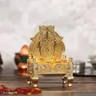Classic Keiwin Singhasan For Laddu Gopal Ji | Golden Color Metal|Small Size 1 Piece, Size 2 No Metal Home Templenbsp;nbsp;(Height: 10, Pre-Assembled)-thumb0
