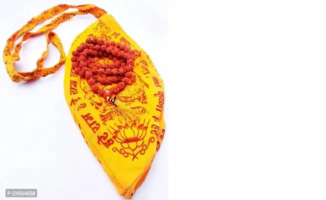 kriwin 108+1 Panchmukhi rudraksha mala with gomukhi japa bag-thumb2