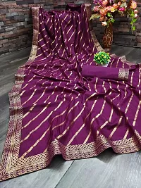 Elegant Chanderi Cotton Saree with Blouse piece-thumb1