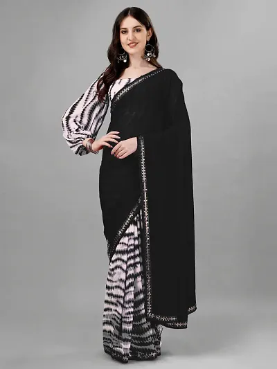 New In Georgette Saree with Blouse piece 