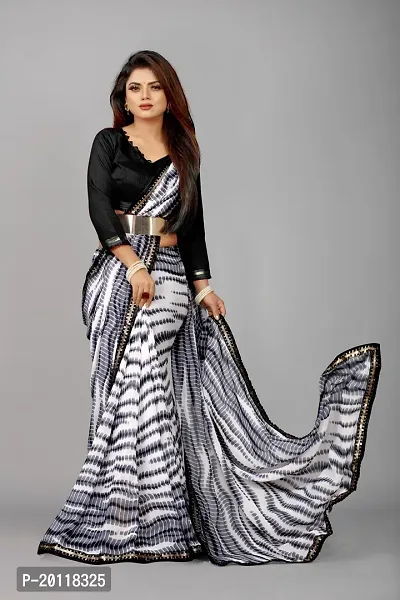 Elegant Georgette Saree with Blouse piece-thumb3