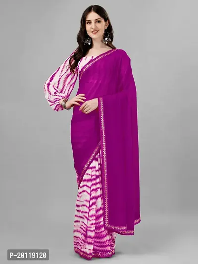 Elegant Georgette Saree with Blouse piece-thumb0