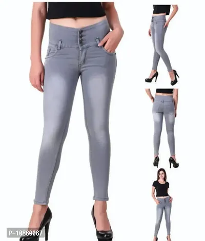Classic Denim Solid Jeans for Women-thumb0