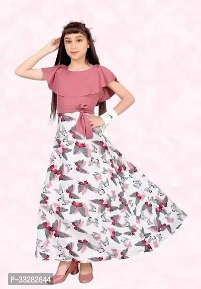 Stylish Multicoloured Crepe Dresses For Girls-thumb0