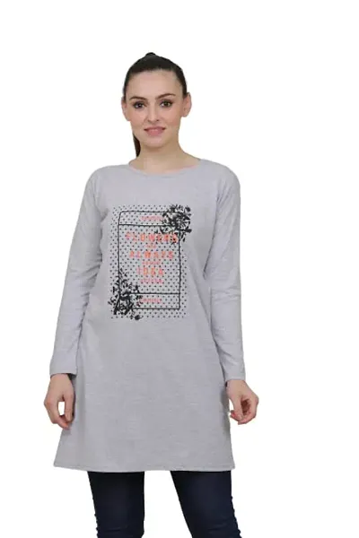 round neck stylish western wear full sleeve t-shirt for women and girls