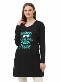 Classic Cotton Blend Printed Long Tshirt for Women-thumb3