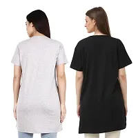 Classic Cotton Blend Printed Tshirt For Women Pack of 2-thumb1