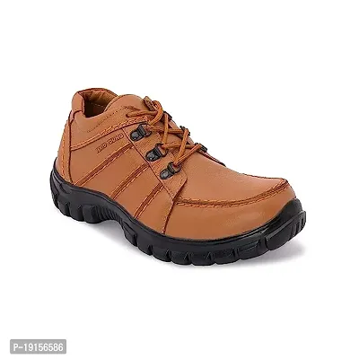 Stylish Tan PVC Solid Flat Boots For Men-thumb0