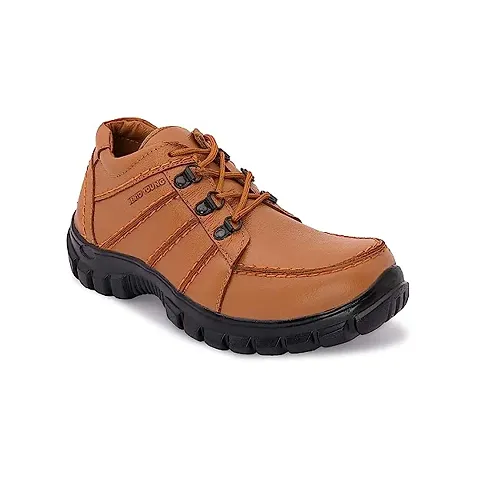 Stylish Tan PVC Solid Flat Boots For Men