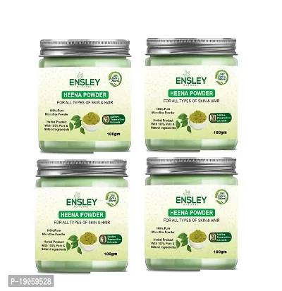 Ensley Pure Heena Powder For Natural Texture (Green_400 Gm-Pack Of 4)