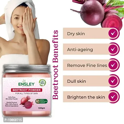 Ensley Natural Rose Petal Beet Root Hibiscus Deep Cleaning, Exfollating  Detoxifying ,Whitening  Brighting Skin  Face For Unisex(300Gm_Pack Of 3 ) _100gm Each-thumb4