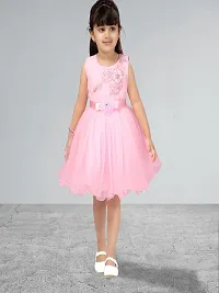 Muhuratam Girls pink coloured Party Wear FROCK-thumb3