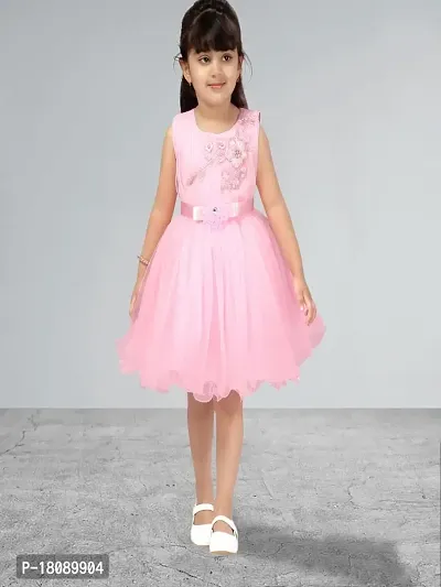 Muhuratam Girls pink coloured Party Wear FROCK-thumb4