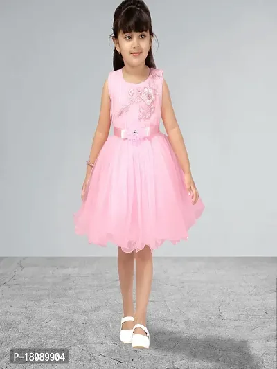 Muhuratam Girls pink coloured Party Wear FROCK-thumb0
