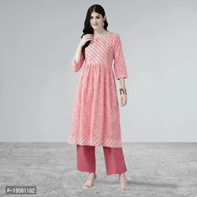 Muhuratam Womens Peach Color Cotton Kurti