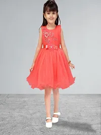 Muhuratam Girls red coloured Party Wear FROCK-thumb2