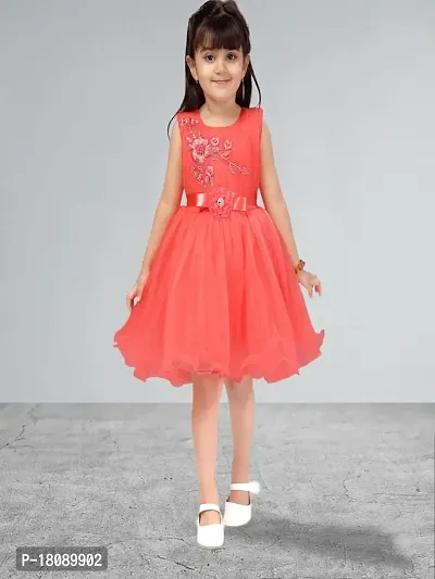 Muhuratam Girls red coloured Party Wear FROCK-thumb3