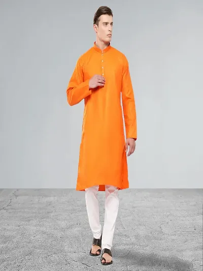 Mens Ethnic Wear Solid Cotton Kurta Pajama Set