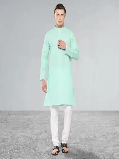 Muhuratam Mens Ethnic Wear Solid Cotton Kurta Pyjama Set