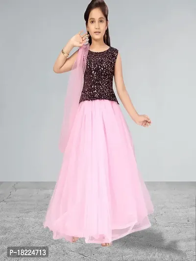 Enchanting Pink Ruffle Lehenga and Black Floral Embossed Choli For Girls –  Lagorii Kids