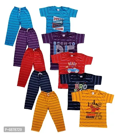 BOYS T-SHIRT AND PANT  SET COMBO PACK OF 5