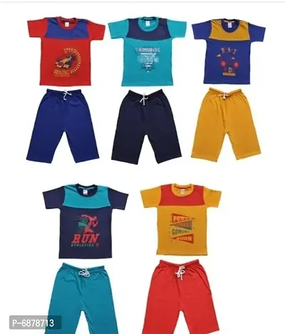 BOYS T-SHIRT AND SHORTS SET COMBO PACK OF 5